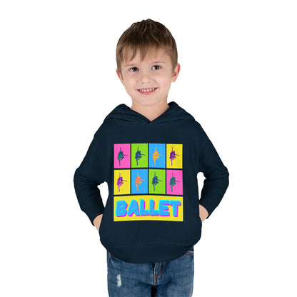 “Ballet" Toddler Pullover Hoodie – Pop Art Inspired Dance Graphic Sweatshirt with Ballet Dancer Design for Kids