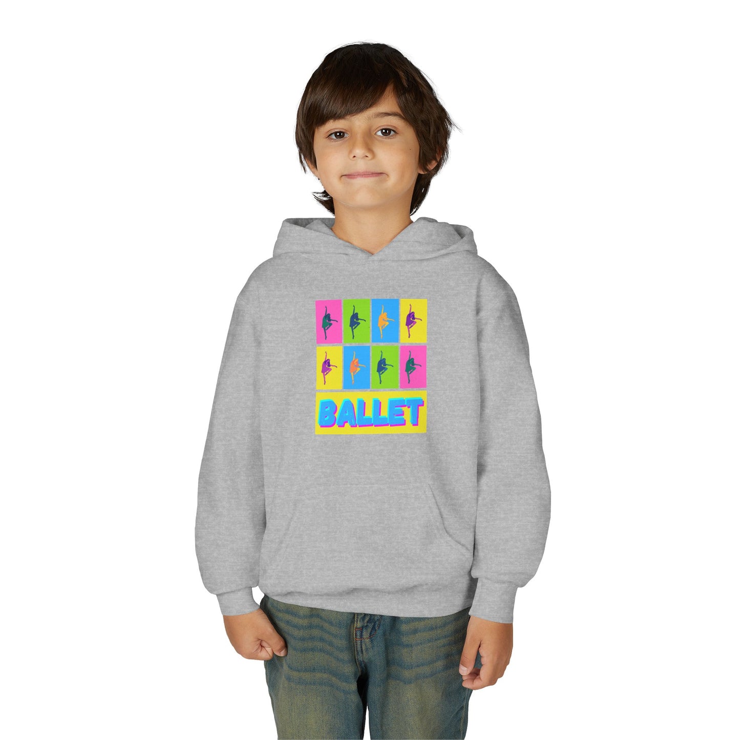 “Ballet” Pop Art Inspired Design with Ballet Dancer Graphics | Streetwear Ballet Hoodie for Kids & Young Dance Enthusiasts | Unisex Youth Hoodie