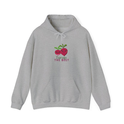 "Turnip the Beet" Unisex Hooded Sweatshirt – Funny Dance Pun Hoodie with Cute Veggie Graphic | Cozy Gift for Dancers & Foodie Fans