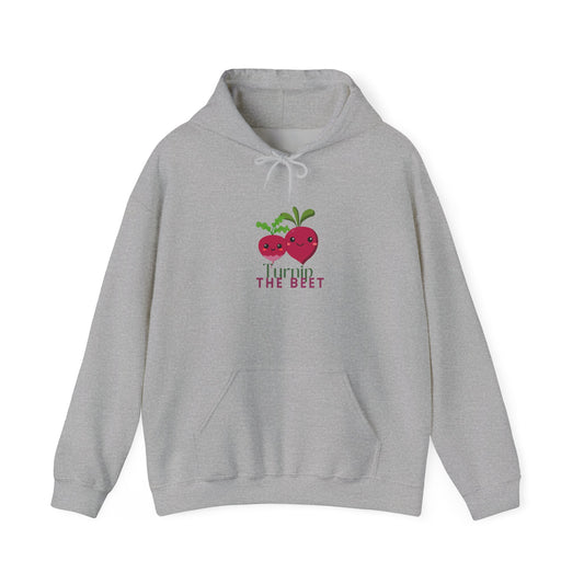 "Turnip the Beet" Unisex Hooded Sweatshirt – Funny Dance Pun Hoodie with Cute Veggie Graphic | Cozy Gift for Dancers & Foodie Fans