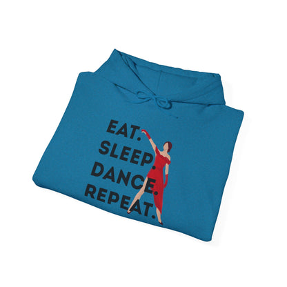"Eat Sleep Dance Repeat" Unisex Dance Hoodie – Bold Graphic Sweatshirt for Dancers