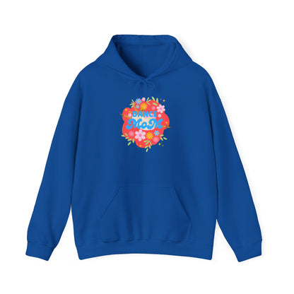 "Dance Mom" Superhero Hoodie – Floral Front Graphic & Fun Back Design | Unisex Hooded Sweatshirt for Proud Dance Parents