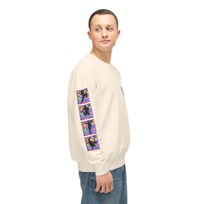 Levels Premium Collection Dance Crewneck Sweatshirt – Vibrant Unisex Streetwear Pullover with "Levels Pictures Textures" Front Text and Dancer Silhouettes on Sleeves
