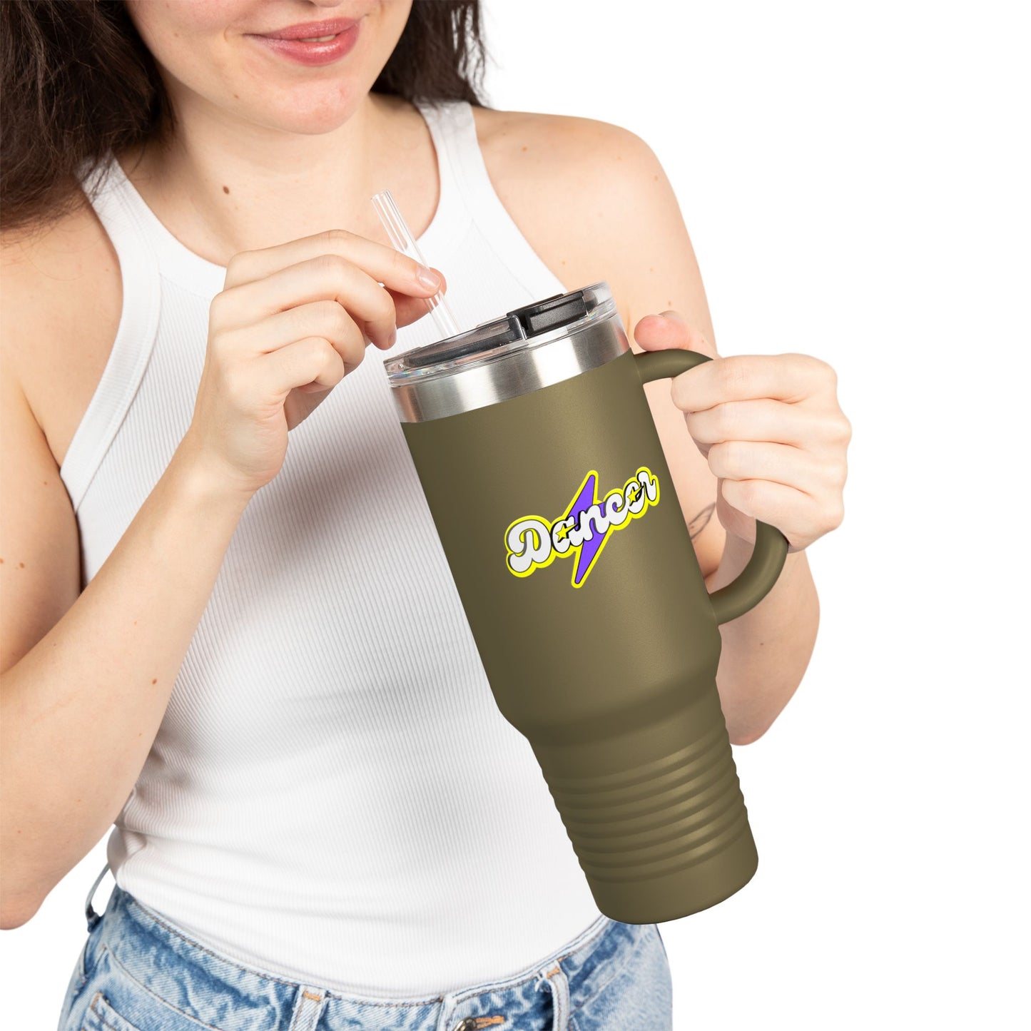 "Dancer" Superhero 40oz Insulated Travel Mug – Bold Stainless Steel Tumbler for Dance Lovers