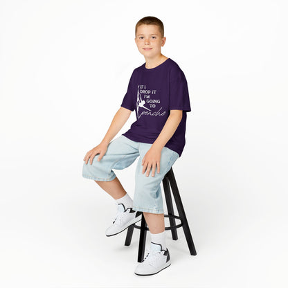 “If I Drop It, I’m Going to Penché” Funny Dance T-Shirt – Youth Short Sleeve Tee with Dancer Graphic and Optional Name or Studio Personalization