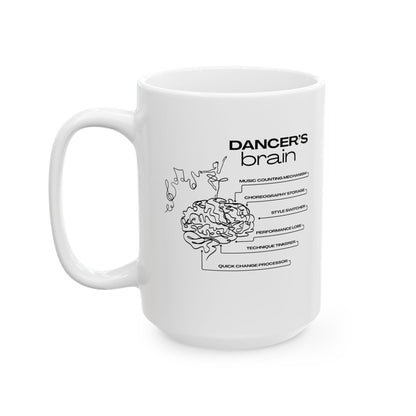 "Dancer’s Brain" Accent Coffee Mug – Funny Dance-Themed Mug with Option for Personalization for Dance Lovers