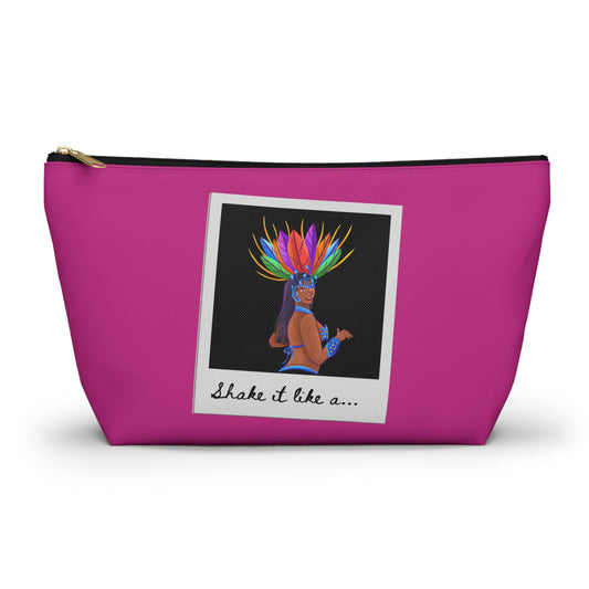 "Shake It Like a..." Makeup Bag – Carnival-Inspired Samba Dancer Graphic – Fun Dance-Themed Zipper Pouch for Cosmetics, Travel & Accessories