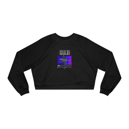 “Adagio” Ballet Term Definition with Beautiful Ballerina Graphic | Women’s Cropped Sweatshirt - Streetwear-Inspired Ballet Dance Sweatshirt for Dancers & Enthusiasts