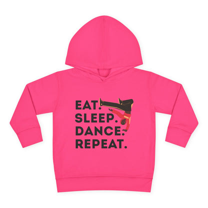 "Eat Sleep Dance Repeat" Toddler Pullover Hoodie – Bold B-Boy Dance Graphic Fleece Sweatshirt for Kids