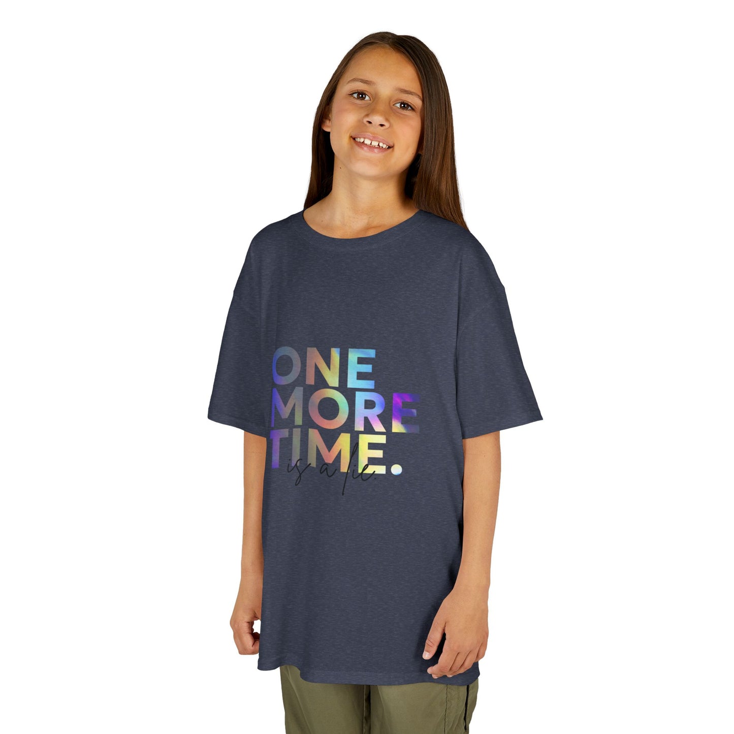 “One More Time is a Lie” Colorful Dancer Shirt – Funny Dance Practice Saying T-Shirt for Kids - Youth Dance Graphic Tee