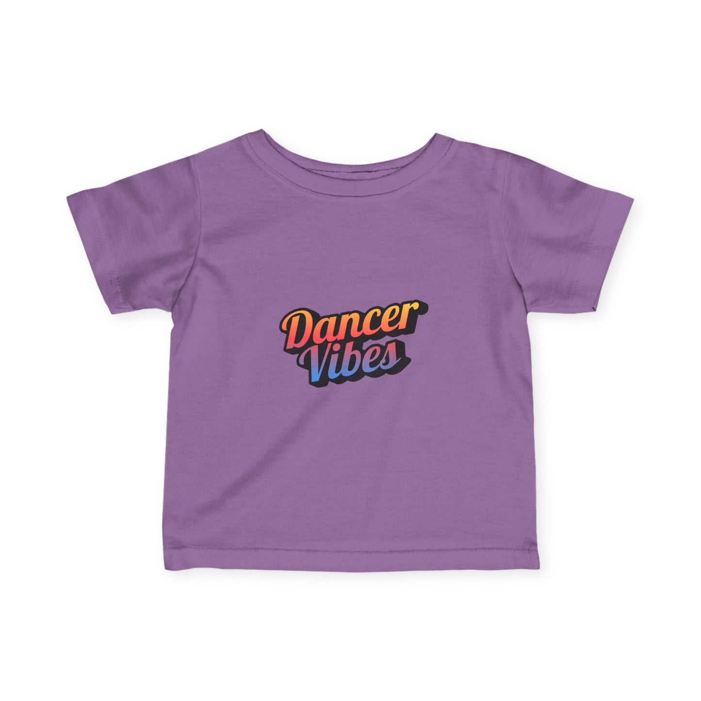 "Dancer Vibes" Infant Fine Jersey Tee – Colorful Text Graphic Baby Dance T-Shirt for Stylish Little Movers