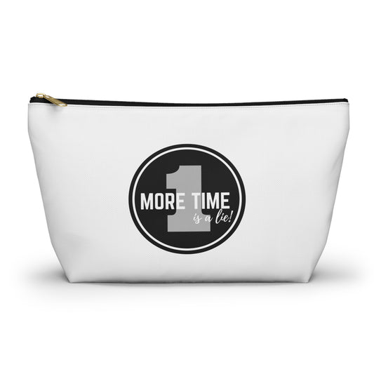"One More Time is a Lie" Makeup Bag – Bold Emblem Dance Graphic – Funny Dance-Themed Zipper Pouch for Cosmetics, Accessories & Gifts