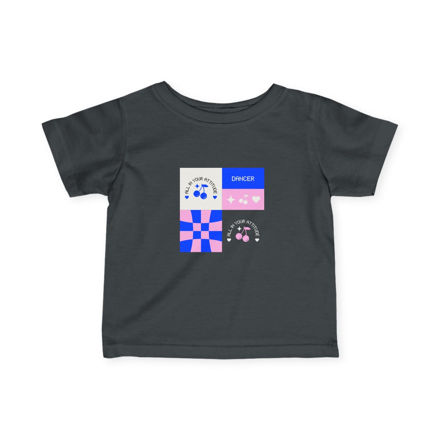 "Dancer – All in Your Attitude" Retro Dance Graphic Infant Fine Jersey Tee – Baby Dance T-Shirt for Confident Little Movers