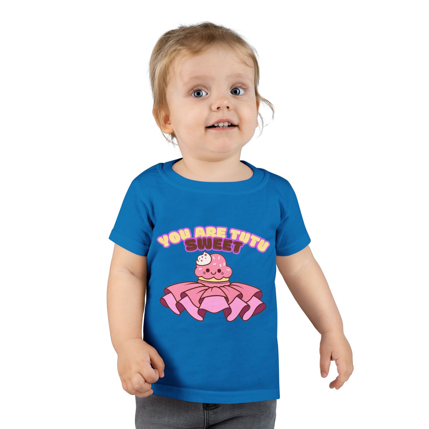 "You Are Tutu Sweet" Toddler Dance T-Shirt – Kawaii Cupcake in Tutu Graphic Short Sleeve Tee for Kids