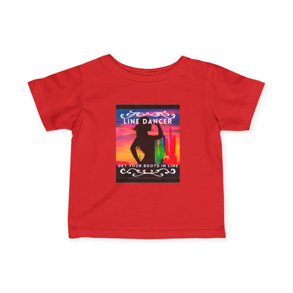 "Line Dancer, Get Your Boots in Line" Western-Inspired Graphic – Infant Fine Jersey Dance Tee