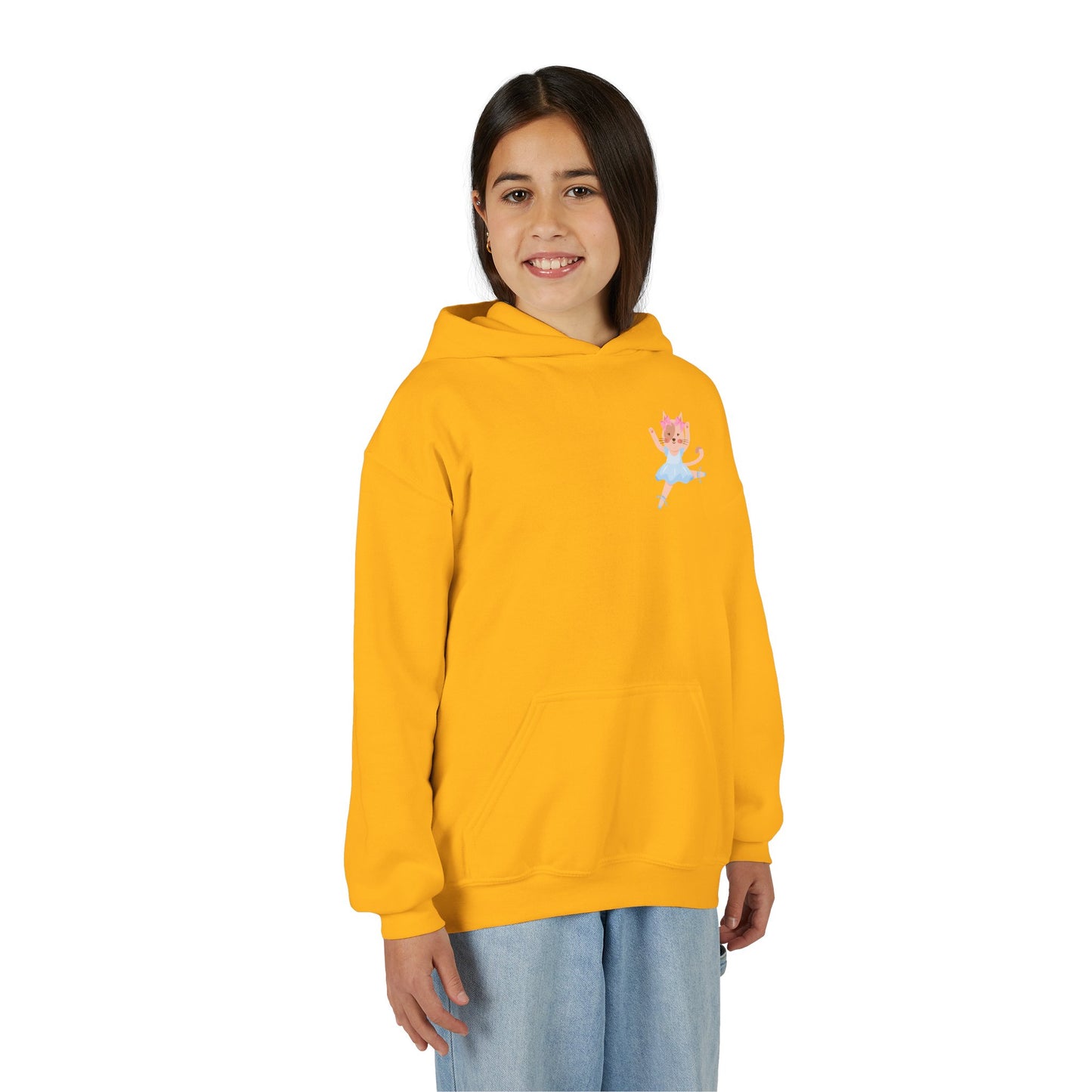 “Every Meow & Then I Dance” Adorable Dancing Cat Graphic | Cute Cat Dance Hoodie for Kids & Young Ballet Enthusiasts - Unisex Youth Hoodie