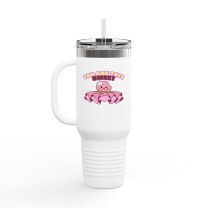 "You Are Tutu Sweet" 40oz Insulated Travel Mug – Cute Kawaii Cupcake Dance-Themed Stainless Steel Tumbler with Handle | Ballet Gift for Dancers & Dance Moms