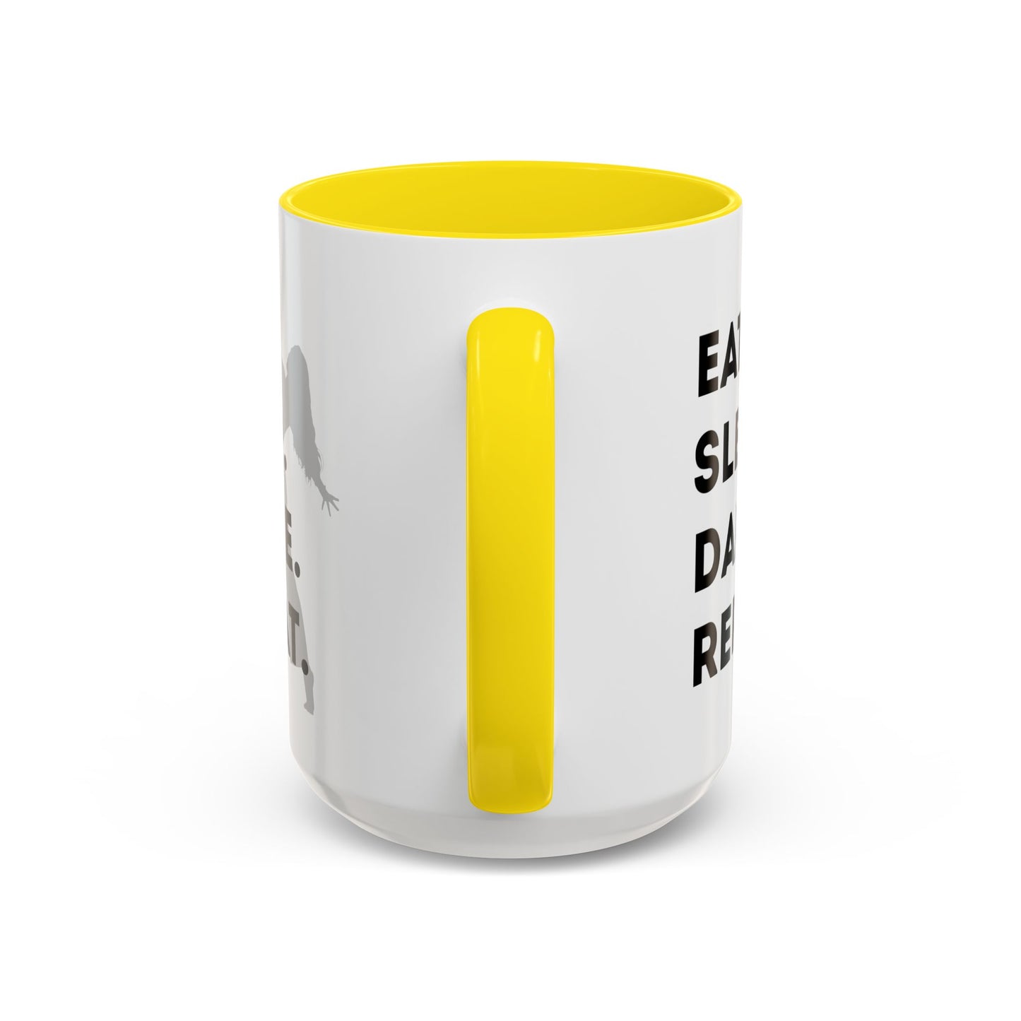 "Eat Sleep Dance Repeat" Accent Coffee Mug – Gray Dancer Graphic Ceramic Mug for Dance Lovers
