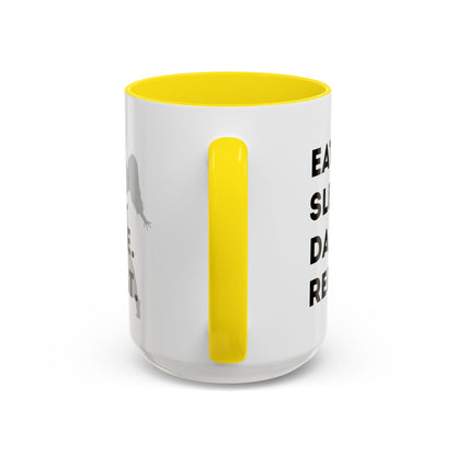 "Eat Sleep Dance Repeat" Accent Coffee Mug – Gray Dancer Graphic Ceramic Mug for Dance Lovers
