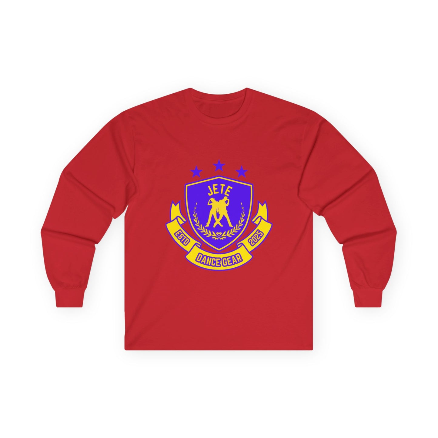 "Jeté Dance Gear" Unisex Long Sleeve Tee – Collegiate-Inspired Dance Shirt for Dancers, Teams & Studio Spirit Wear