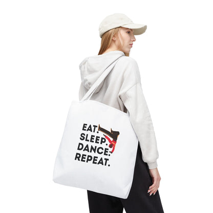 "Eat Sleep Dance Repeat" B-Boy Canvas Tote Bag – Hip-Hop Dancer Graphic Dance Tote for Everyday Use