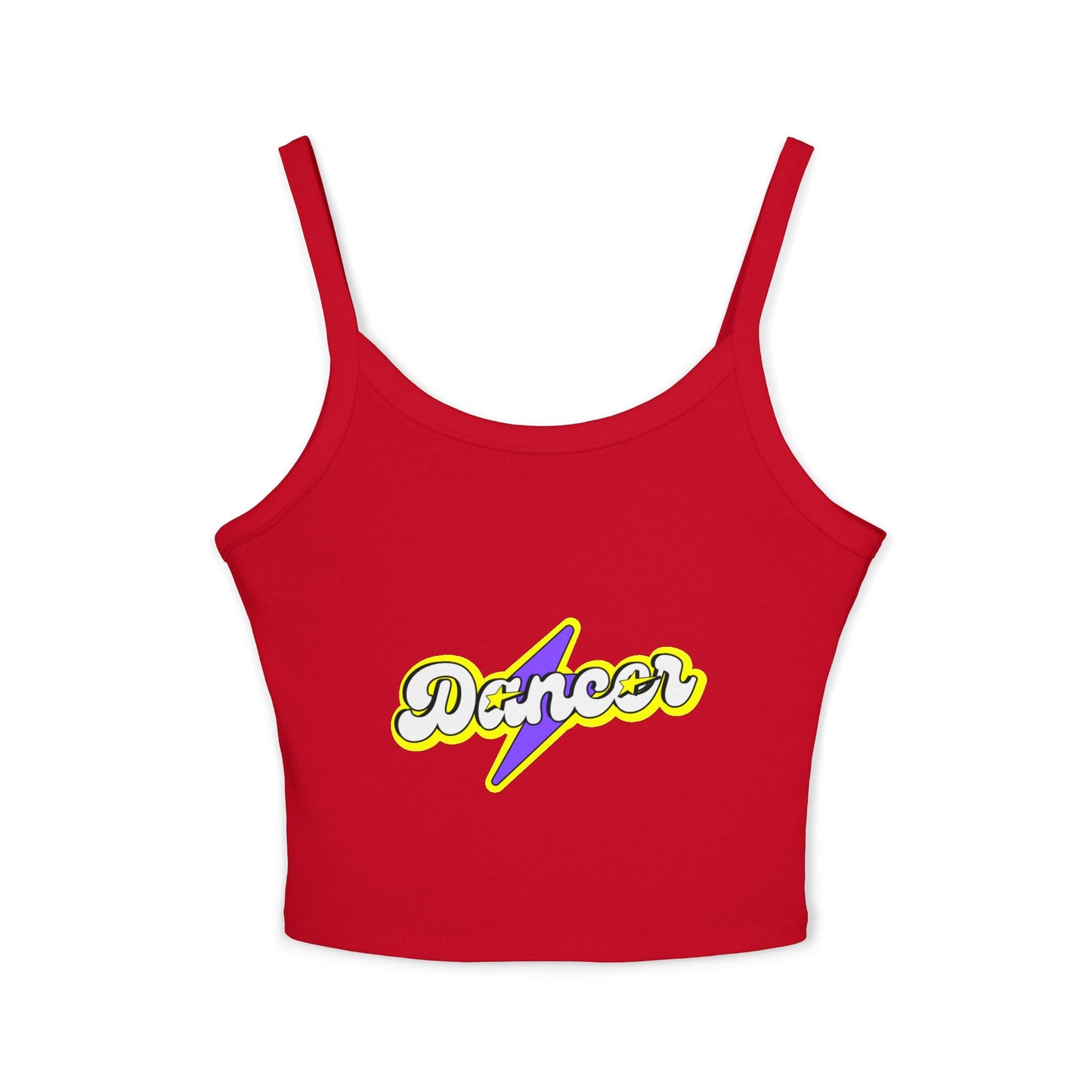 "Dancer" Women’s Spaghetti Strap Tank Top – Superhero-Inspired Dancer Graphic | Empowering Dance Apparel for Strong & Stylish Performers