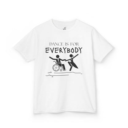 “Dance Is for Everybody” Youth Short Sleeve Tee – Inclusive Dance T-Shirt for Kids & Teens, Personalized with Name or Studio