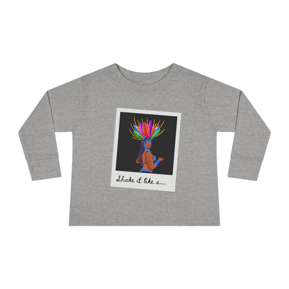 "Shake It Like a…” Toddler Long Sleeve Tee – Samba Dancer Graphic Shirt for Kids