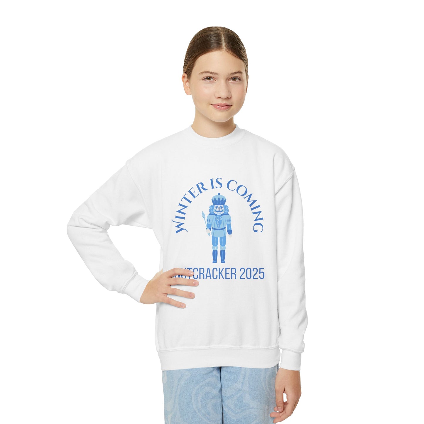 “Winter Is Coming Nutcracker 2025” Sweatshirt – YOUTH Crewneck | Holiday Dance Sweatshirt for Ballet Dancers