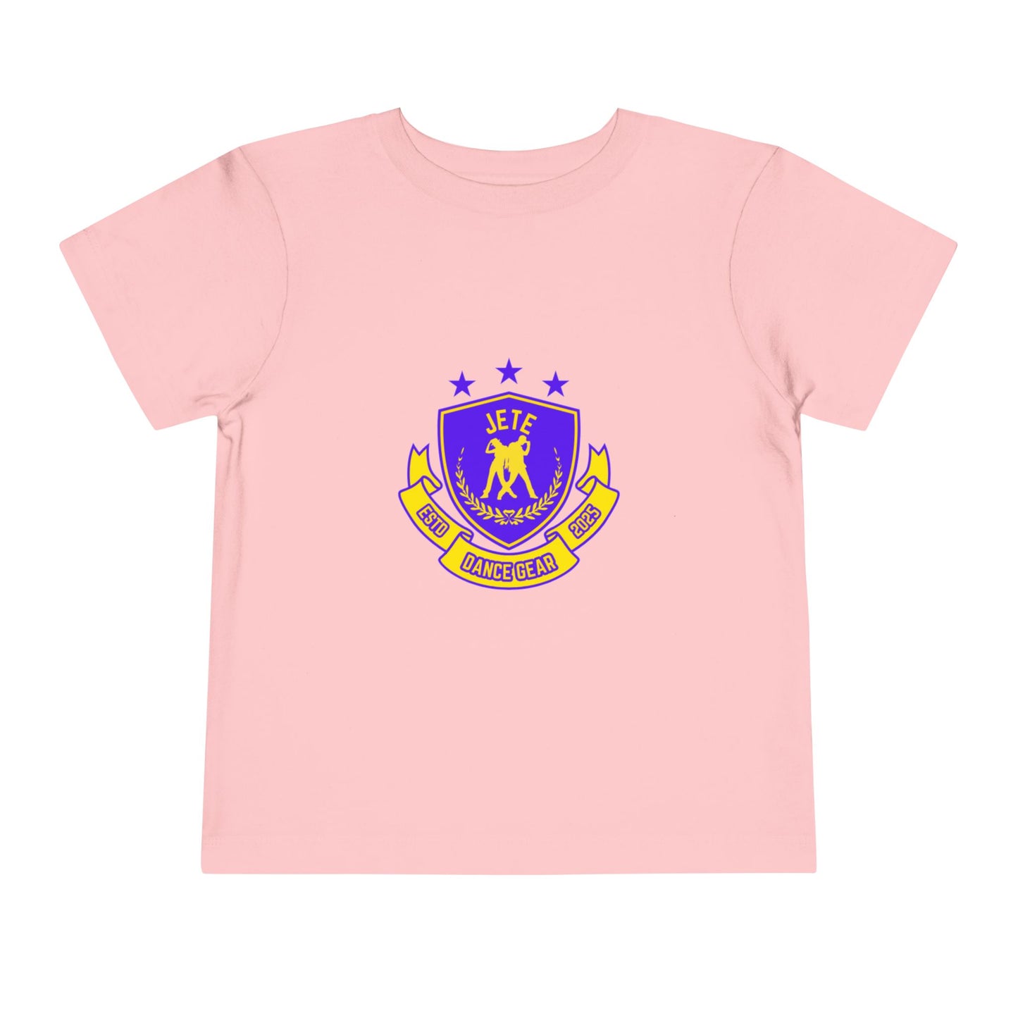 "Jeté Dance Gear" Toddler Dance T-Shirt – Collegiate-Inspired Dancer Graphic Short Sleeve Tee for Kids