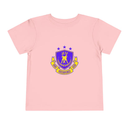 "Jeté Dance Gear" Toddler Dance T-Shirt – Collegiate-Inspired Dancer Graphic Short Sleeve Tee for Kids