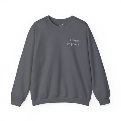 “I Dance en Pointe” - Optional Personalized Sleeve - Ballet Unisex Heavy Blend™ Crewneck Sweatshirt with Front and Back Print