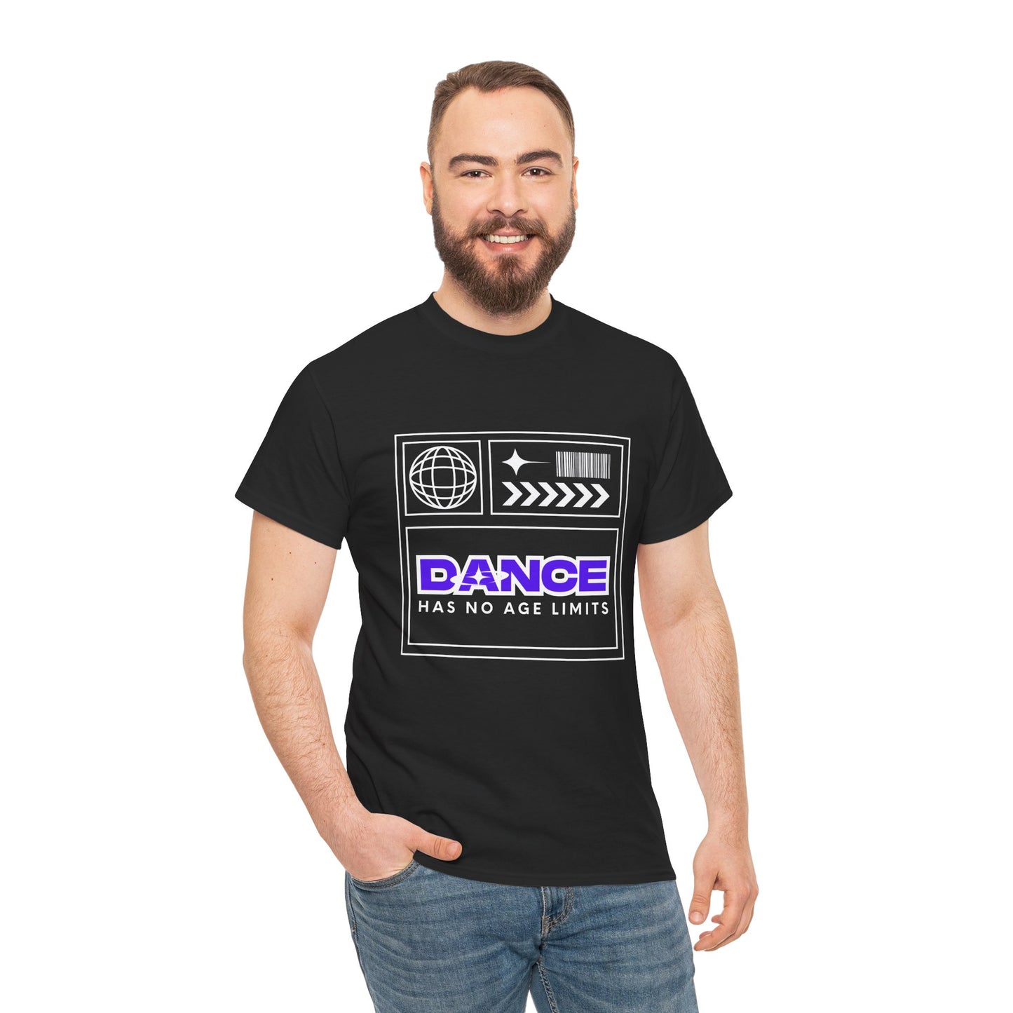 "Dance Has No Age Limits" Unisex Heavy Cotton T-Shirt – Streetwear Graphic Tee for Dancers of All Ages