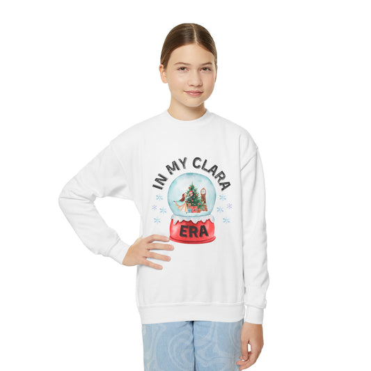 “In My Clara Era” YOUTH Sweatshirt – Ballet Nutcracker Crewneck for Kids | Youth Heavy Blend Dance Apparel