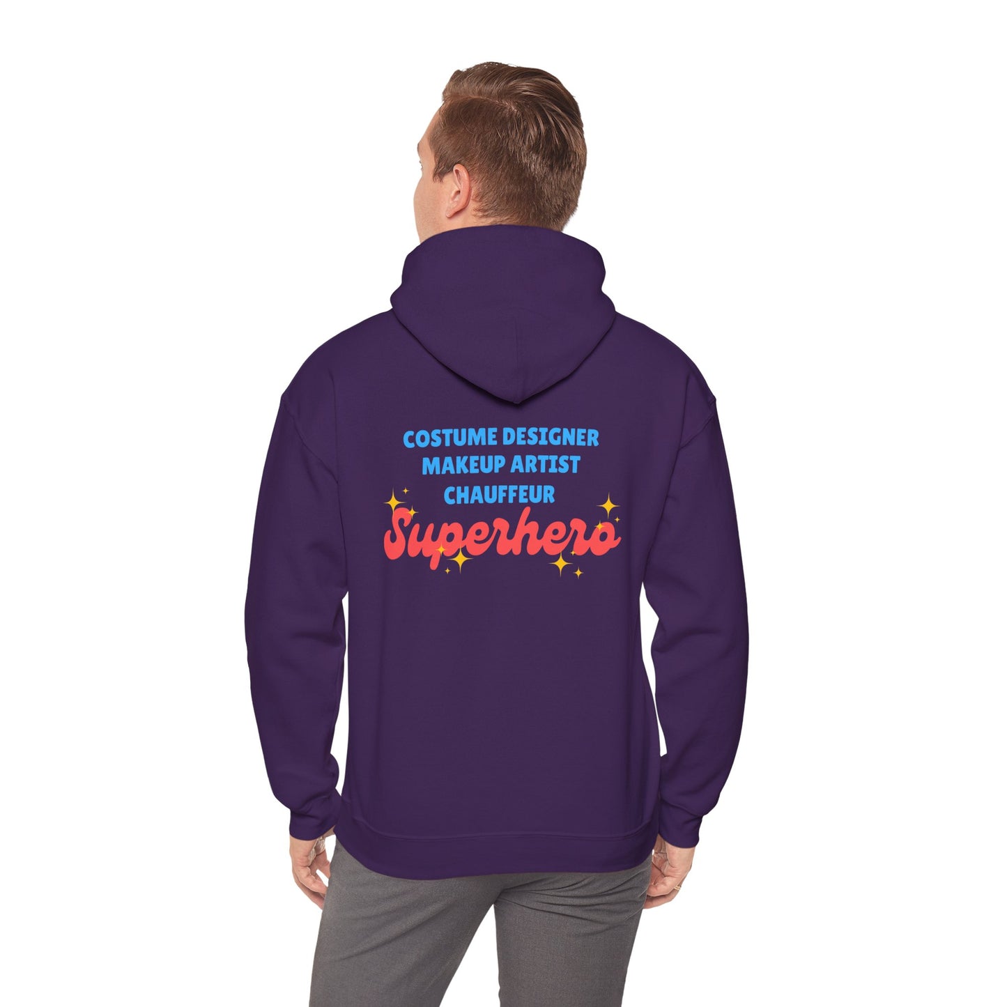 "Dance Mom" Superhero Hoodie – Floral Front Graphic & Fun Back Design | Unisex Hooded Sweatshirt for Proud Dance Parents
