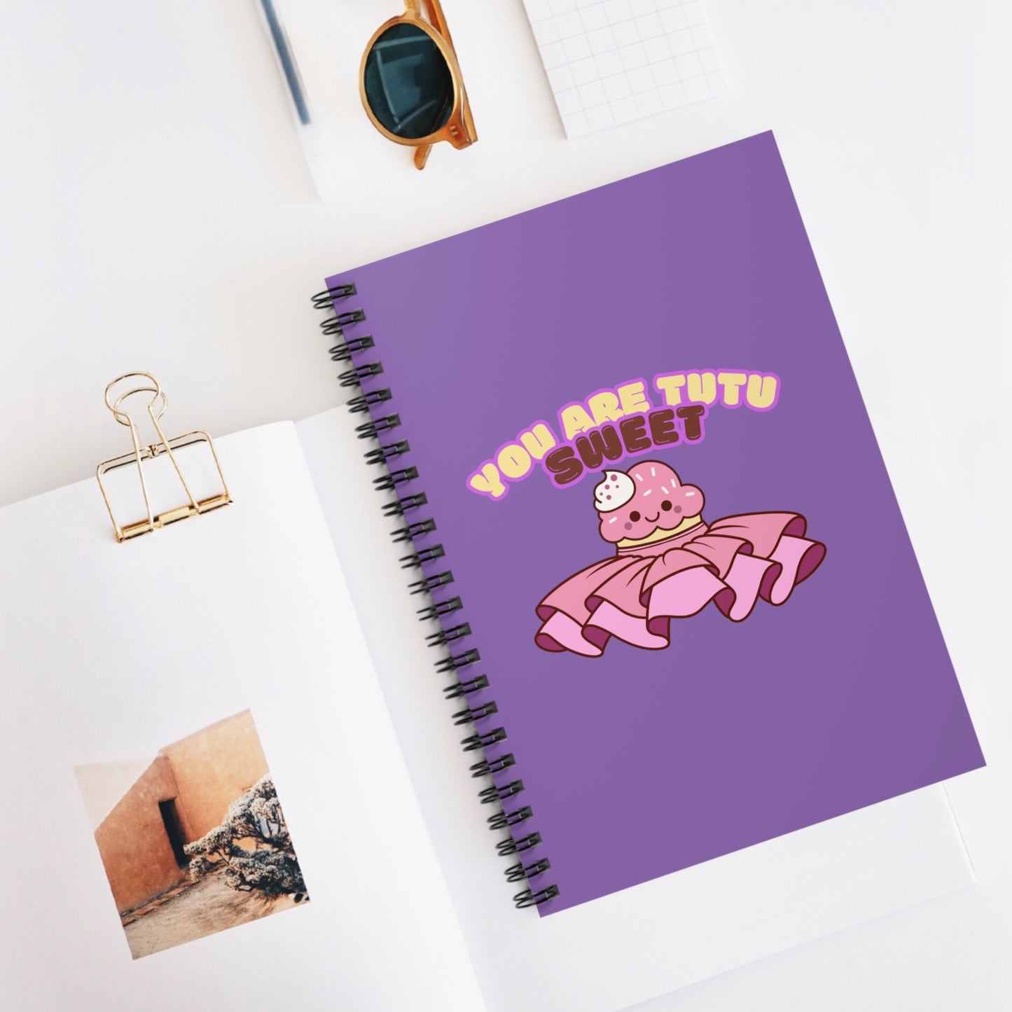 "You Are Tutu Sweet" Spiral Notebook – Cute Ballet Cupcake Kawaii Journal for Dancers, Dance Moms & Ballerinas