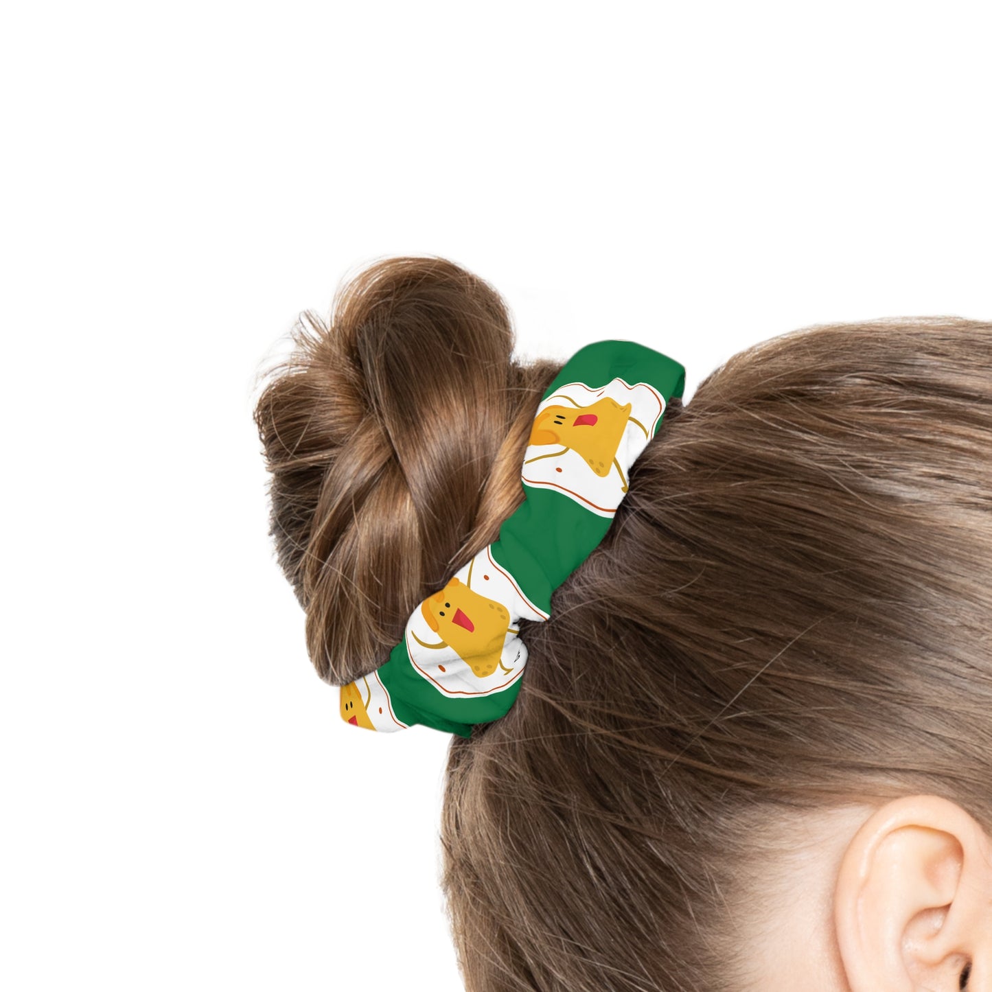 “Nacho Average Dancer” Scrunchie – Funny Dance Pun Hair Accessory with Cute Nacho Graphic
