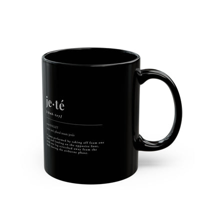 "Jeté Definition" Accent Coffee Mug – Dance-Themed Mug Featuring the Official Ballet Term Definition for Dancers, Teachers, and Ballet Enthusiasts