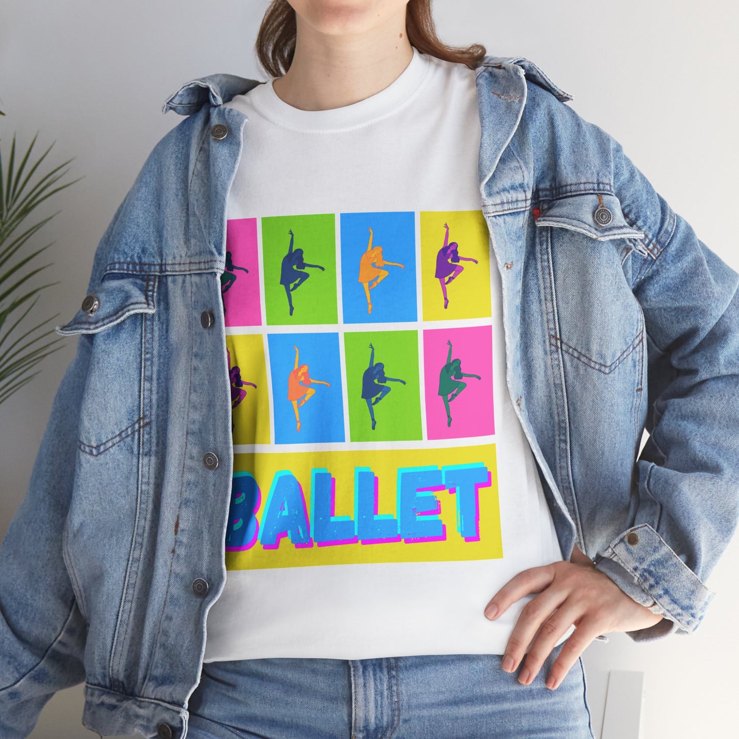 "Ballet" Pop Art Inspired Dance Graphic Unisex Heavy Cotton Tee – Artistic Ballet Dancer T-Shirt for Dance Lovers