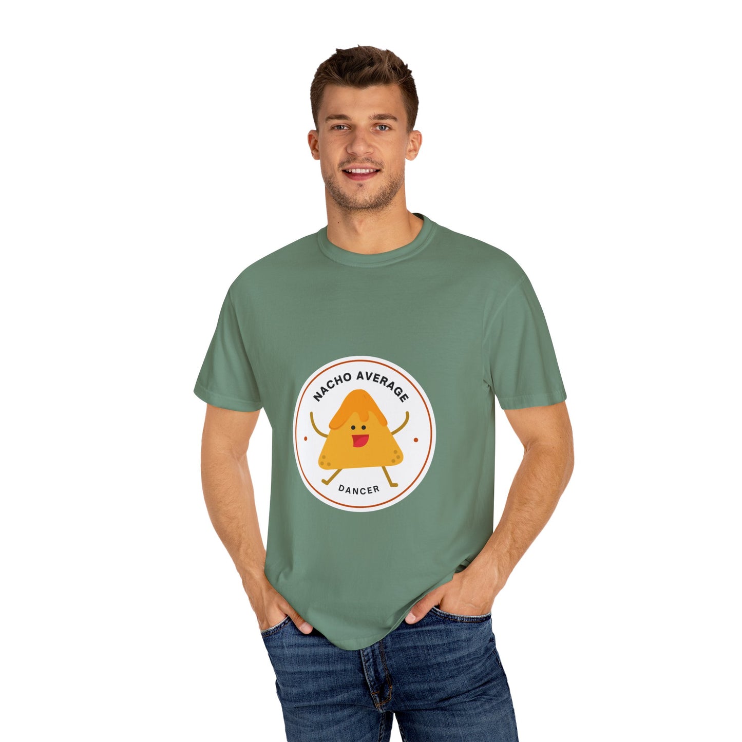 "Nacho Average Dancer" T-Shirt – Funny Dance Pun Unisex Garment-Dyed Tee with Cute Nacho Graphic 🌮💃