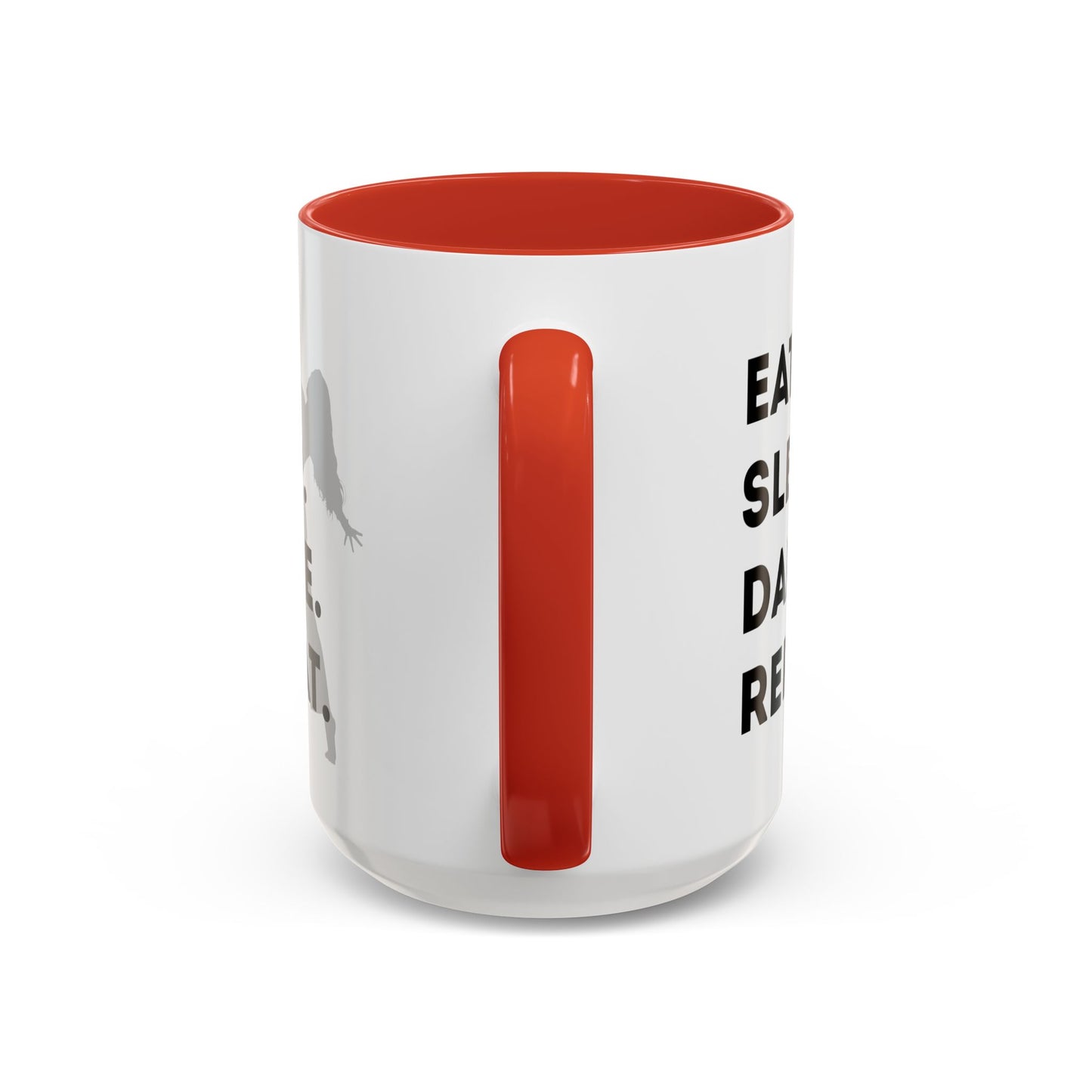 "Eat Sleep Dance Repeat" Accent Coffee Mug – Gray Dancer Graphic Ceramic Mug for Dance Lovers