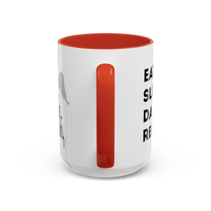 "Eat Sleep Dance Repeat" Accent Coffee Mug – Gray Dancer Graphic Ceramic Mug for Dance Lovers
