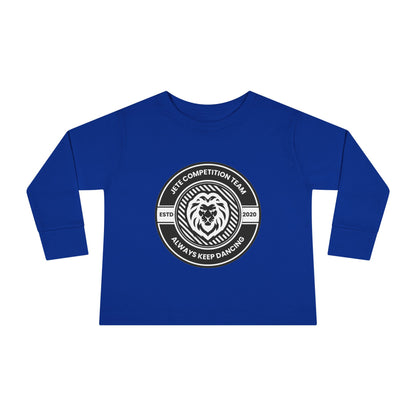 "Jeté Competition Team – Always Keep Dancing" Toddler Dance T-Shirt – Collegiate-Inspired Emblem Graphic Long Sleeve Tee for Kids