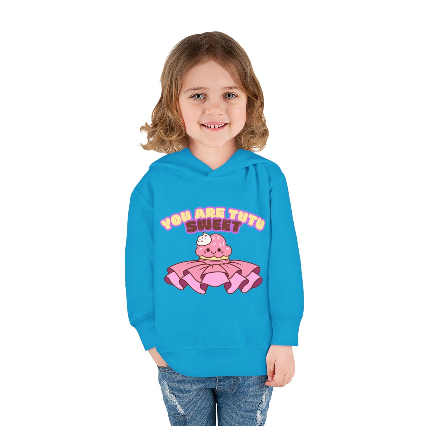 "You Are Tutu Sweet" Toddler Pullover Hoodie – Kawaii Cupcake in Tutu Dance Graphic Fleece Sweatshirt for Kids