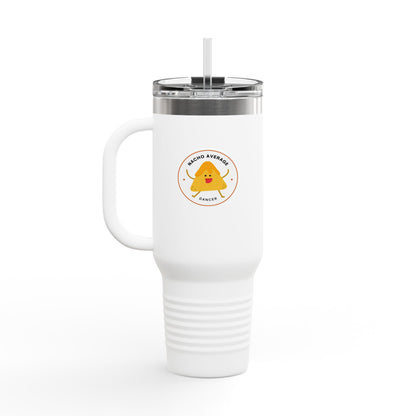 "Nacho Average Dancer" 40oz Insulated Travel Mug – Cute Kawaii Nacho Graphic Dance Tumbler for On-the-Go Hydration