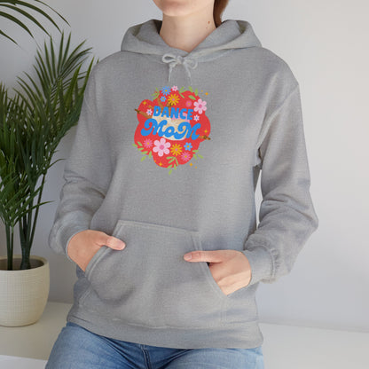 "Dance Mom" Superhero Hoodie – Floral Front Graphic & Fun Back Design | Unisex Hooded Sweatshirt for Proud Dance Parents