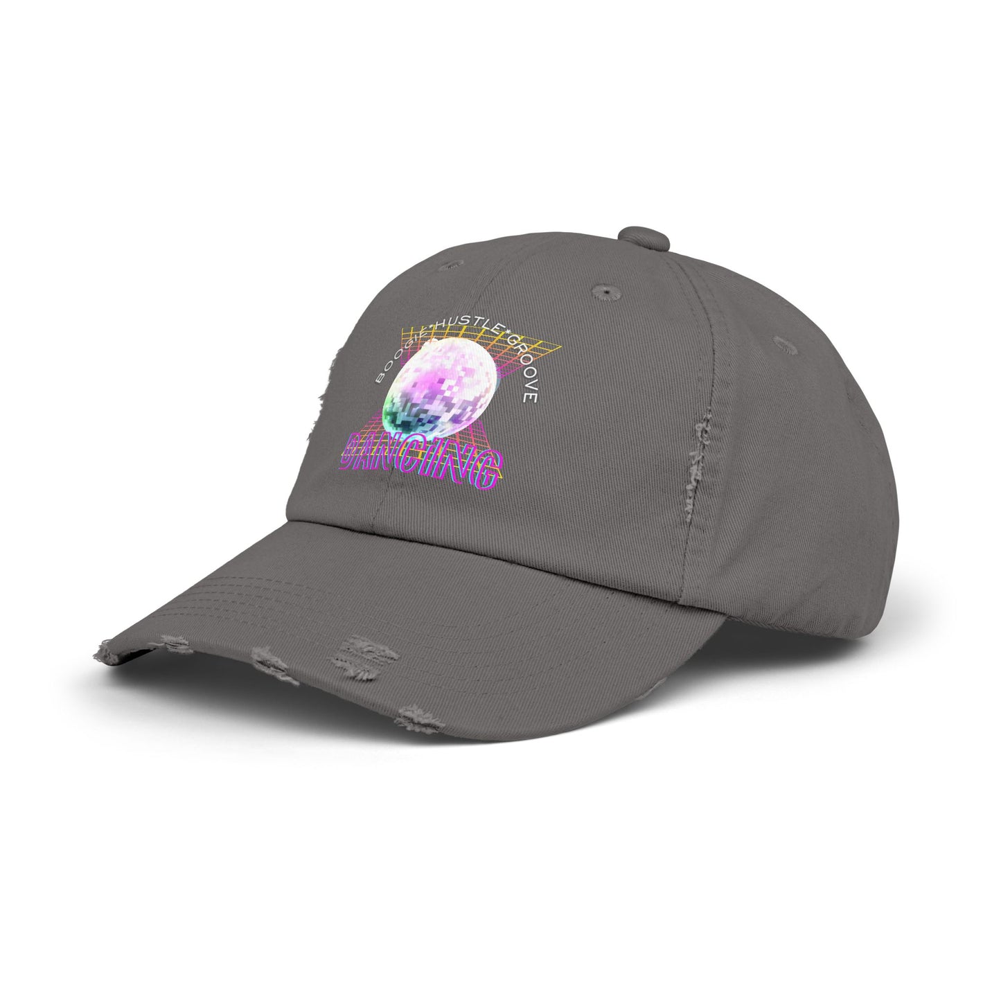 "Boogie, Hustle, Groove - Dancing" Streetwear Embroidered Design – Unisex Distressed Dance Cap
