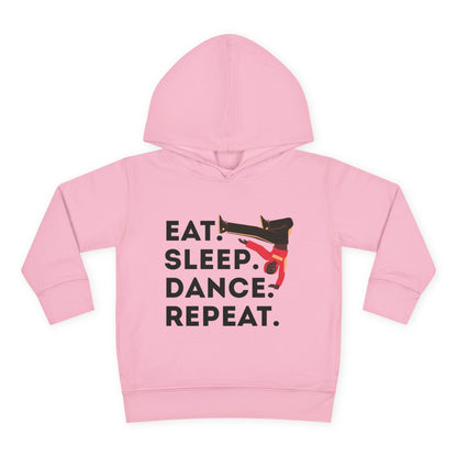 "Eat Sleep Dance Repeat" Toddler Pullover Hoodie – Bold B-Boy Dance Graphic Fleece Sweatshirt for Kids