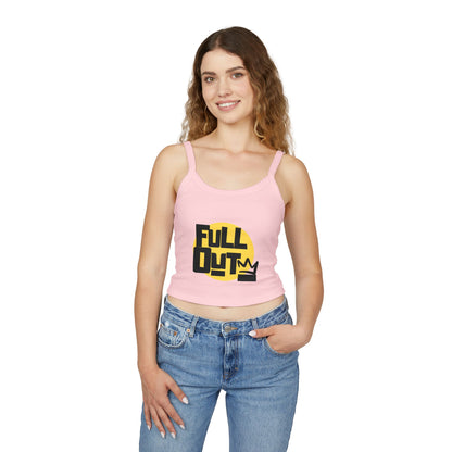 "Full Out" Women’s Spaghetti Strap Tank Top – Bold Streetwear-Inspired Dance Graphic | Trendy Dancewear for Performers, Classes & Everyday Style
