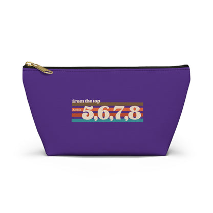 "From the Top and 5, 6, 7, 8" Makeup Bag – Retro Dance Graphic – Fun Dance-Themed Zipper Pouch for Cosmetics, Accessories & Gifts